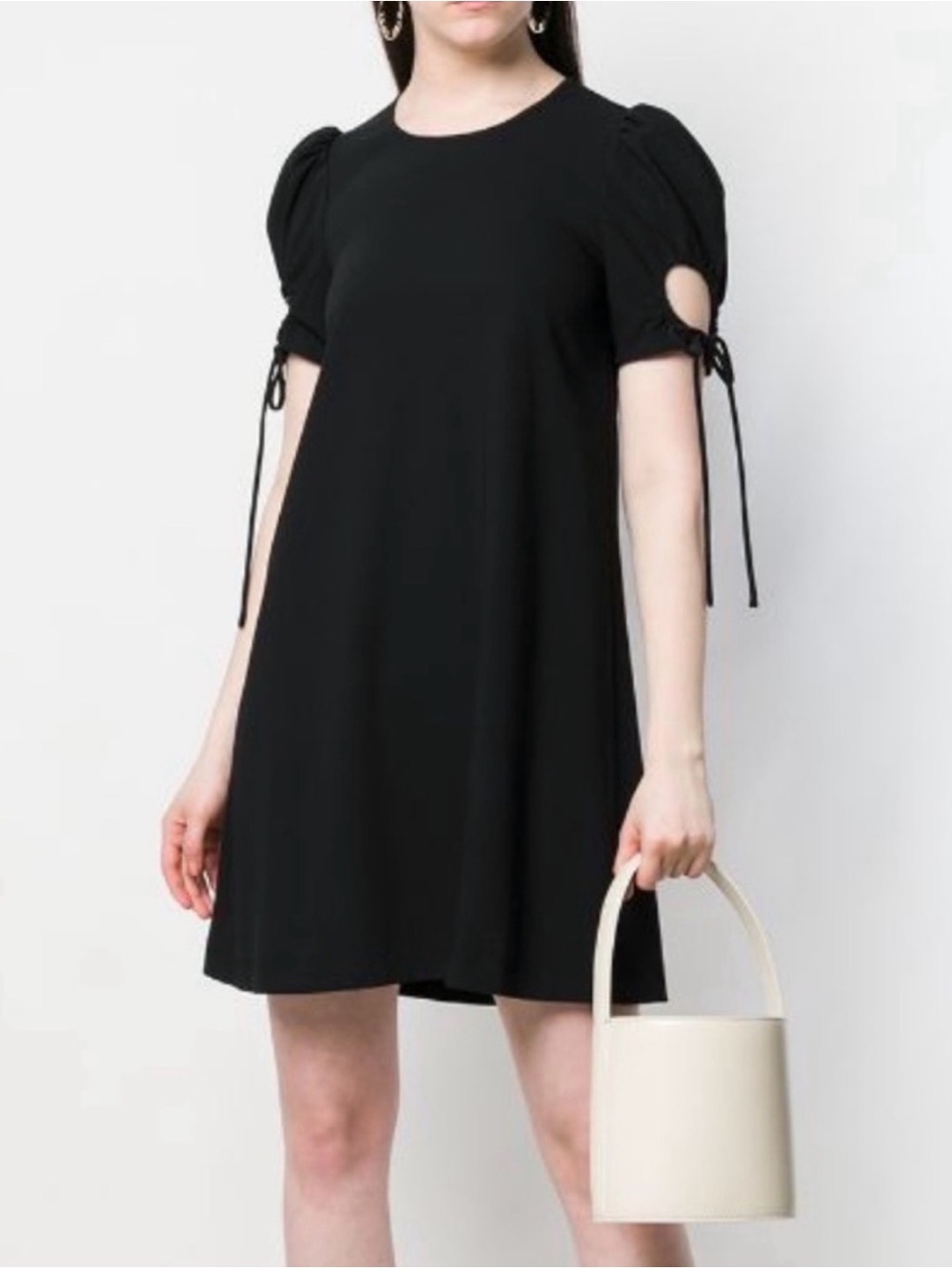 See by Chloe Black Puff Sleeve‎ Mini Dress, EU 36 US 4 6